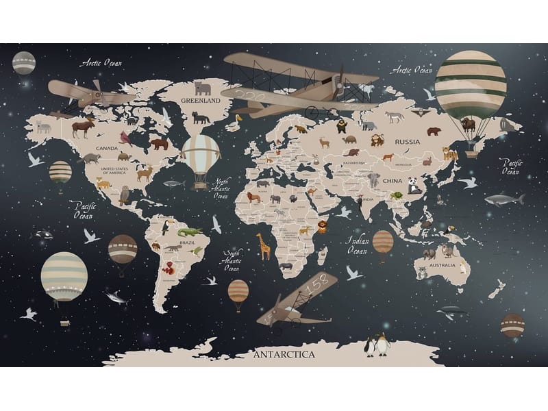 Fototapeta Zwierzęca mapa (kod: 26258) Fototapeta Zwierzęca mapa