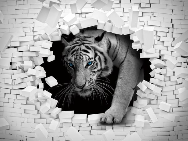 Fototapety 3D dziura w ścianie