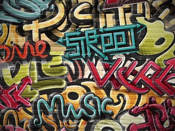 Fototapety Graffiti typografia