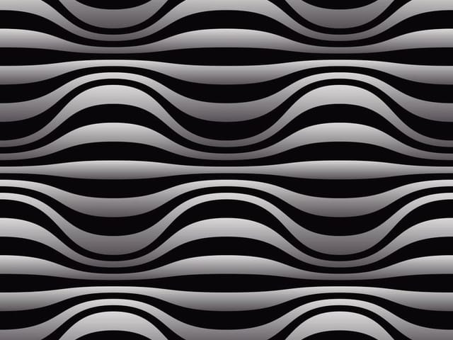Fototapeta z czarno-białymi falistymi liniami tworzącymi powtarzający się wzór