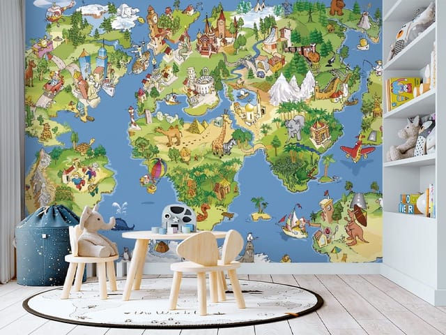 Fototapeta Mapa świata z zabytkami