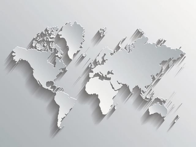 Fototapeta Mapa świata w formie wycinanki