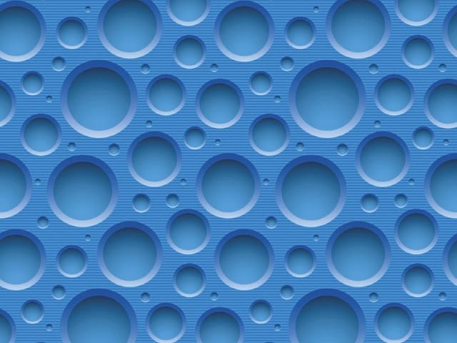 Fototapeta z niebieskimi okrągłymi wzorami i trójwymiarowym efektem