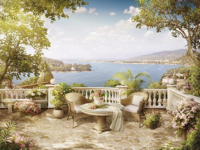 Fototapeta Taras z Widokiem na Morze (kod: 13505) Fototapeta Taras z Widokiem na Morze