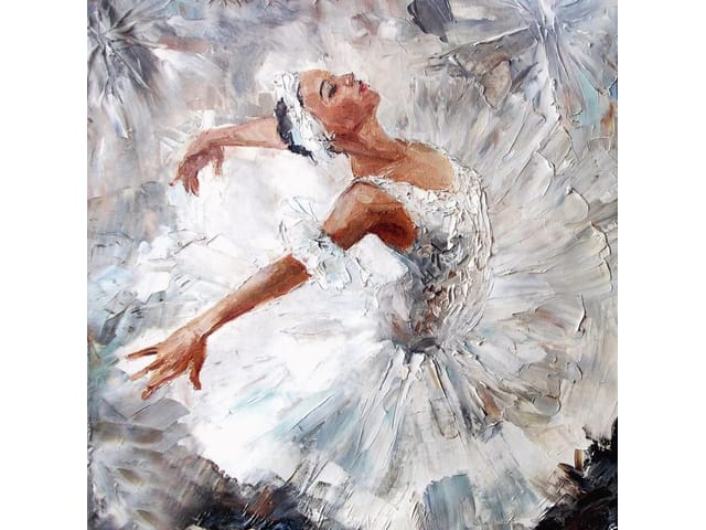 Fototapeta Baletnica w białej sukni (kod: 13963) Fototapeta z baletnicą w dynamicznej pozie na białym tle