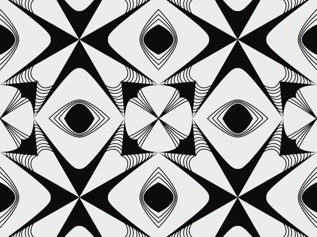 Fototapeta z geometrycznym wzorem rombów w czerni i bieli