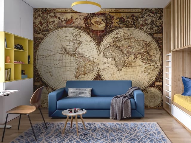 Fototapeta Stara mapa świata z kontynentami