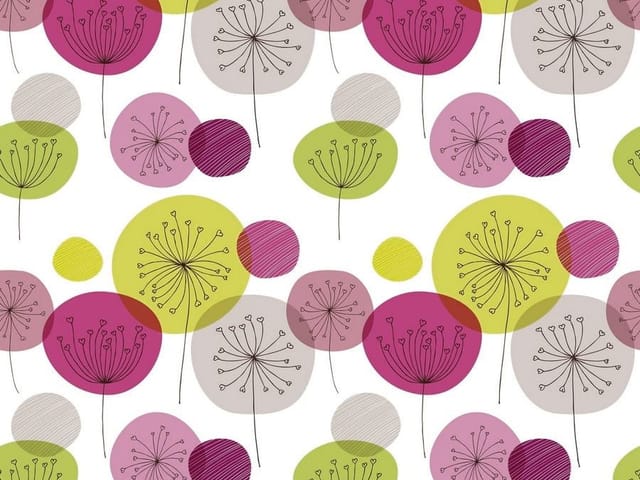 Fototapeta z kolorowymi abstrakcyjnymi kwiatami na białym tle