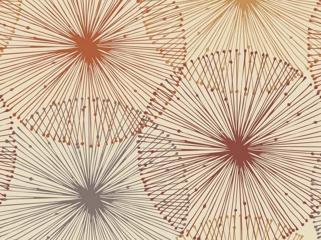 Fototapeta z abstrakcyjnymi wzorami przypominającymi kwiaty w odcieniach brązu i beżu