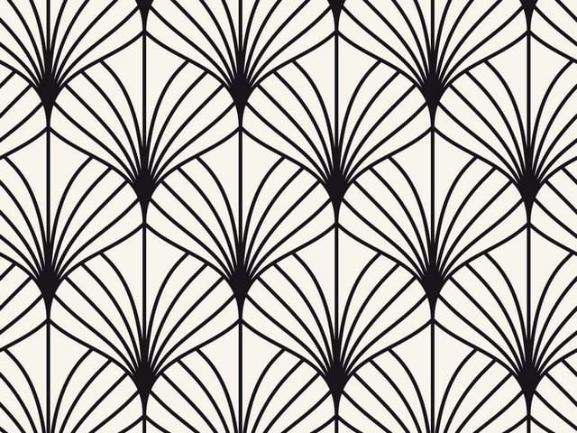 Fototapeta z czarno-białym geometrycznym wzorem w stylu art deco