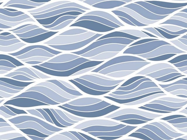 Fototapeta z abstrakcyjnymi falami w odcieniach niebieskiego, z białymi liniami