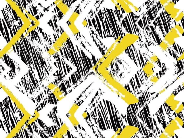 Fototapeta z abstrakcyjnymi geometrycznymi wzorami i żółtymi akcentami