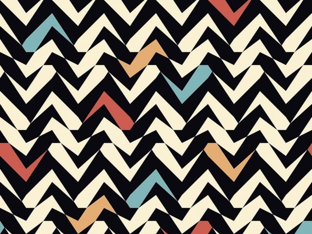 Fototapeta z geometrycznym wzorem zygzakowatym i kolorowymi akcentami