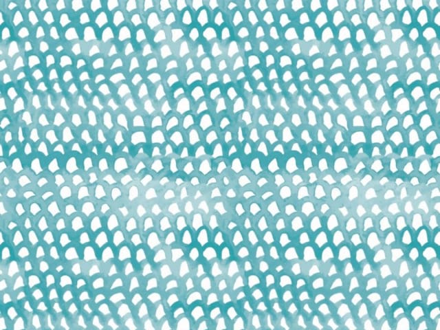 Fototapeta z turkusowym wzorem łusek i łukowatymi kształtami