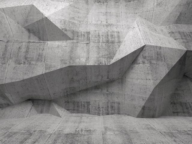 Fototapeta z geometrycznymi betonowymi strukturami ściennymi