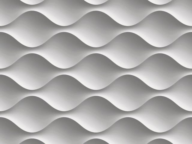 Fototapeta z falistym wzorem 3D w odcieniach szarości, bez tła