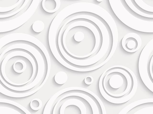 Fototapeta z koncentrycznymi okręgami w reliefie na białym tle