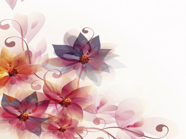 Fototapeta Kolorowe kwiaty z liśćmi 3D