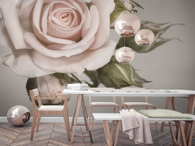 Fototapeta Róże z pąkami na jasnym tle (kod: 1917) Fototapeta Róże z pąkami na jasnym tle