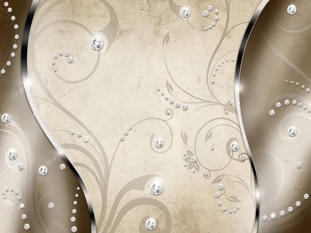 Fototapeta z abstrakcyjnymi falami i ornamentami na beżowym tle