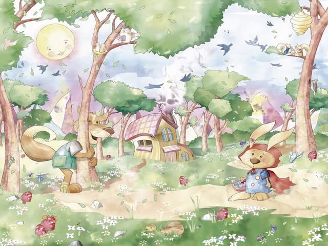 Fototapeta Leśne przygody w bajkowym świecie