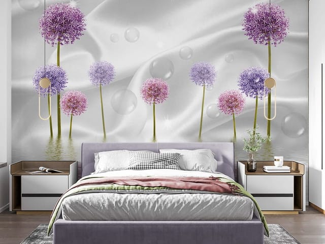 Fototapeta Egzotyczne kwiaty na tkaninie