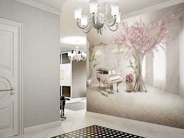 Fototapeta Fortepian i Kwitnące Drzewo (kod: 20578) Fototapeta Fortepian i Kwitnące Drzewo