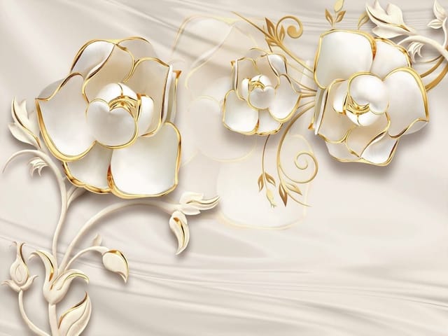 Fototapeta Dekoracyjne kwiaty z białymi płatkami