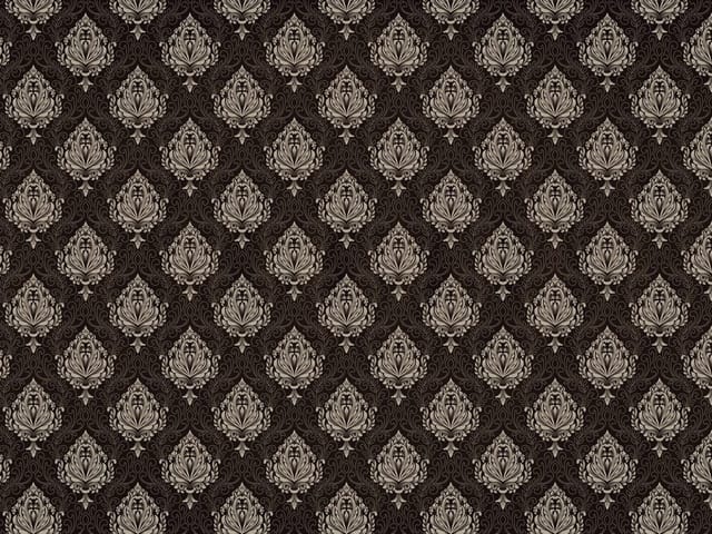 Fototapeta Elegancki wzór barokowy (kod: 20720) Fototapeta z barokowym wzorem na ciemnym tle z jasnymi ornamentami