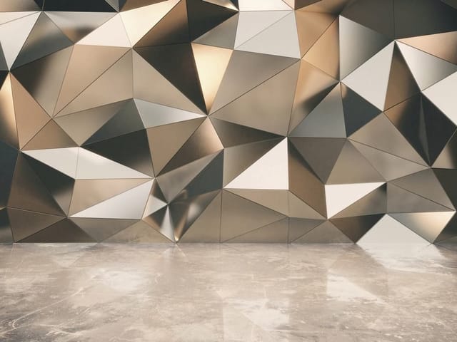 Fototapeta z metalicznymi trójkątami w odcieniach brązu i szarości