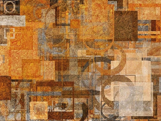 Fototapeta z geometrycznymi kształtami w akwareli, prostokąty i okręgi