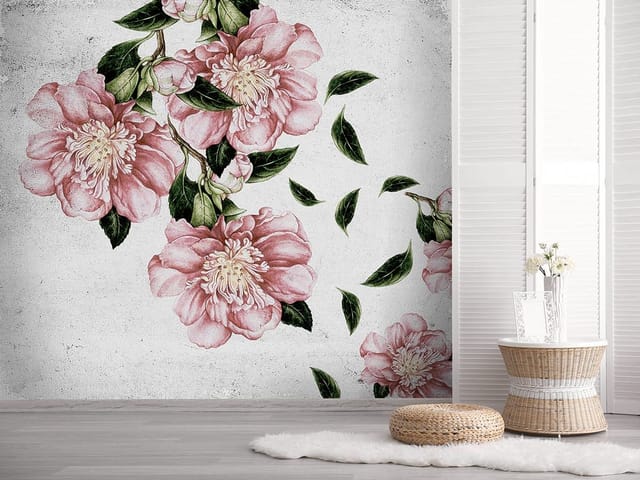 Fototapeta Różowe Kwiaty na Białym Tle