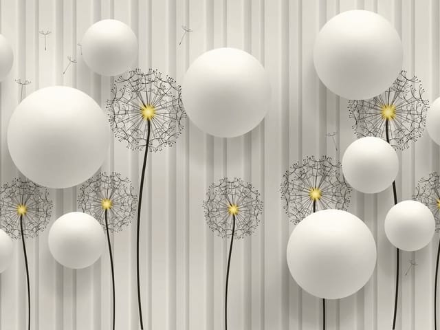 Fototapeta Geometryczne Dmuchawce i Kule