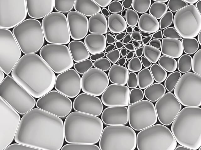 Fototapeta z abstrakcyjnym wzorem geometrycznym w 3D