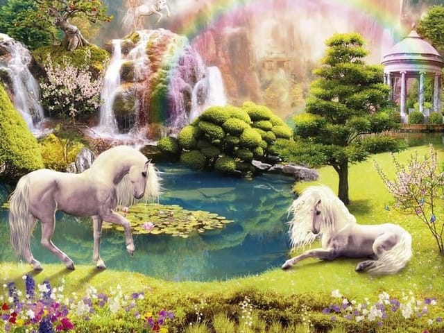 Fototapeta Jednorożce przy stawie