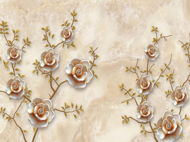 Fototapeta Kwiaty róż na beżowym tle