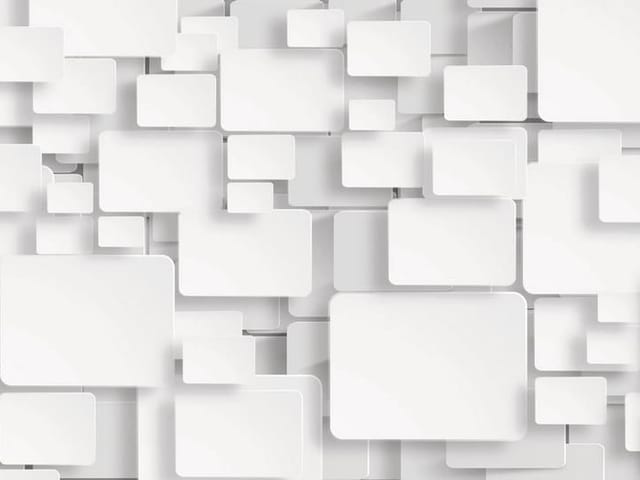 Fototapeta z białą abstrakcyjną kompozycją kwadratów 3D