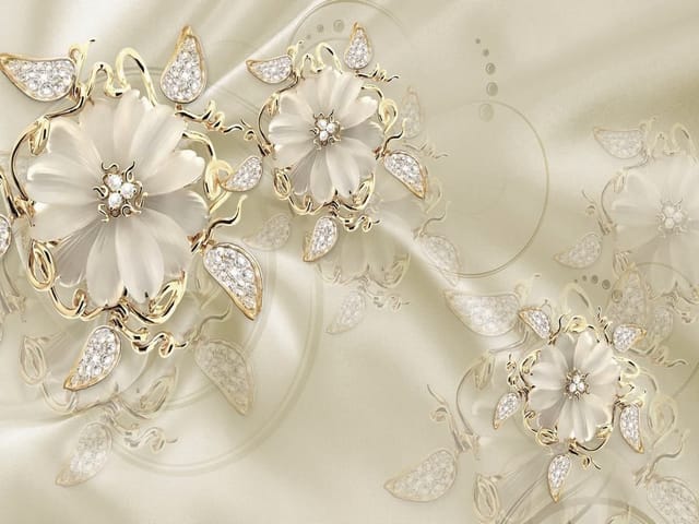 Fototapeta Kwiatowe wzory z kryształami