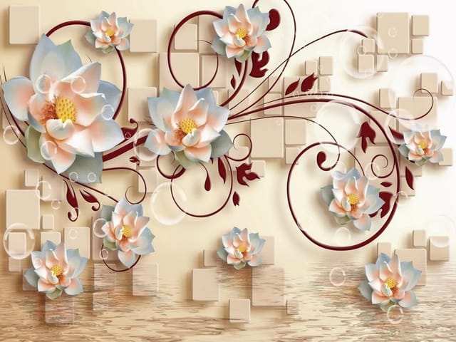 Fototapeta Kwiaty lotosu na pastelowym tle