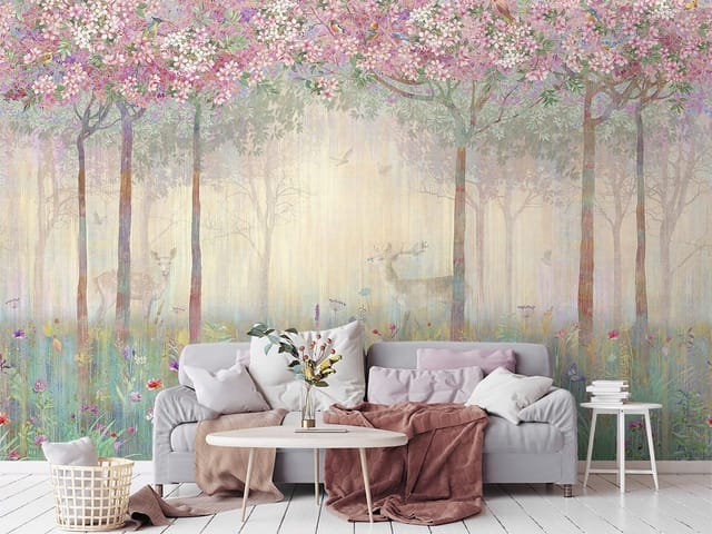 Fototapeta Drzewa z Różowymi Kwiatami