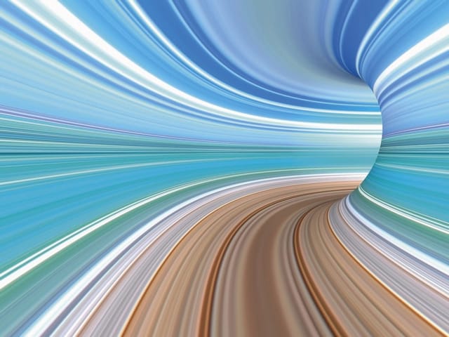 Fototapeta z abstrakcyjnym tunelem i kolorowymi pasami