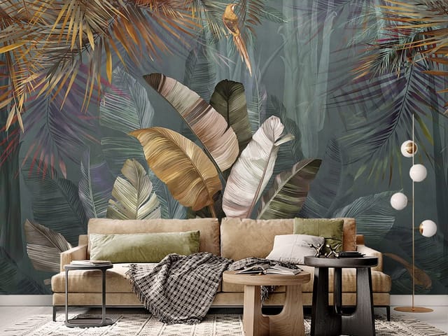 Fototapeta Tropikalne liście w odcieniach zieleni (kod: 23485) Fototapeta Tropikalne liście w odcieniach zieleni