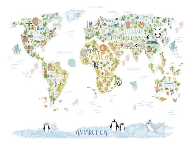 Fototapeta Mapa świata dla dzieci