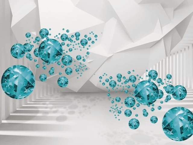 Fototapeta Turkusowe kryształy w tunelu