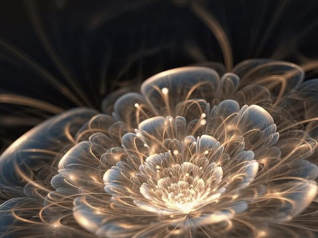 Fototapeta Abstrakcyjny kwiat 3D z jasnymi płatkami