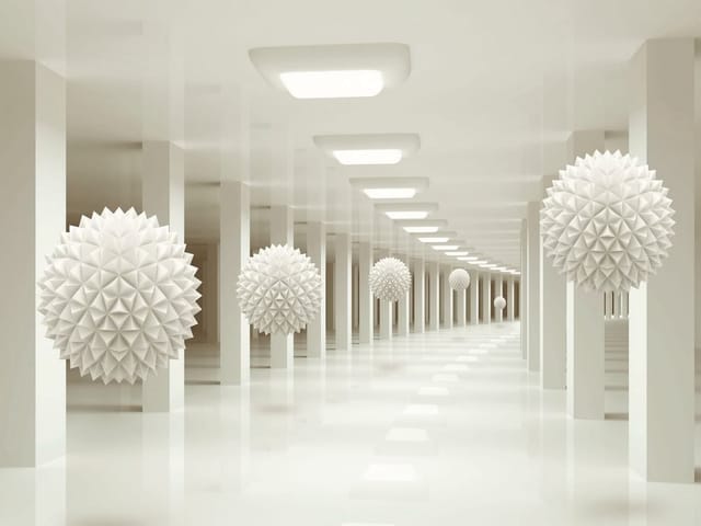 Fototapeta Geometryczne kule w tunelu 3D