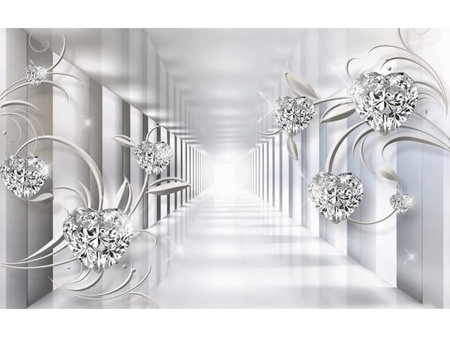 Fototapeta Kryształowe serca i ornamenty (kod: 23756) Fototapeta Kryształowe serca i ornamenty