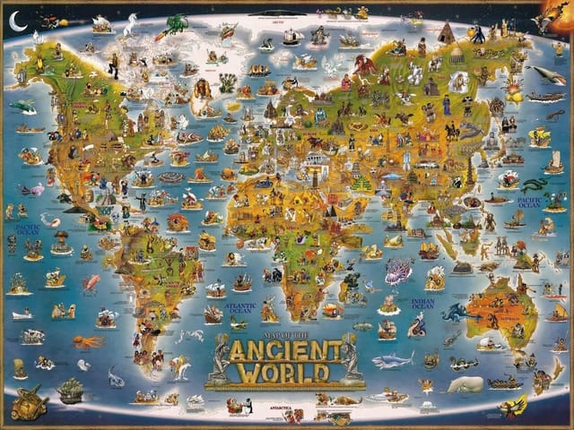 Fototapeta Ilustrowana mapa świata starożytnego