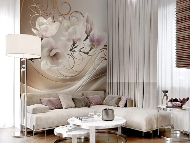 Fototapeta Magnolie na Gałęzi z Wzorami