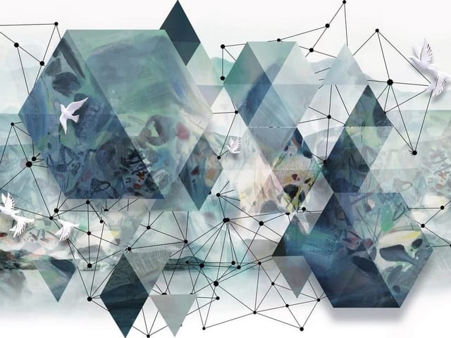 Fototapeta z geometrycznymi kształtami i abstrakcyjnymi wzorami